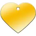 Адресник для собак Сердце большое золотое, 37*35 мм, латунь