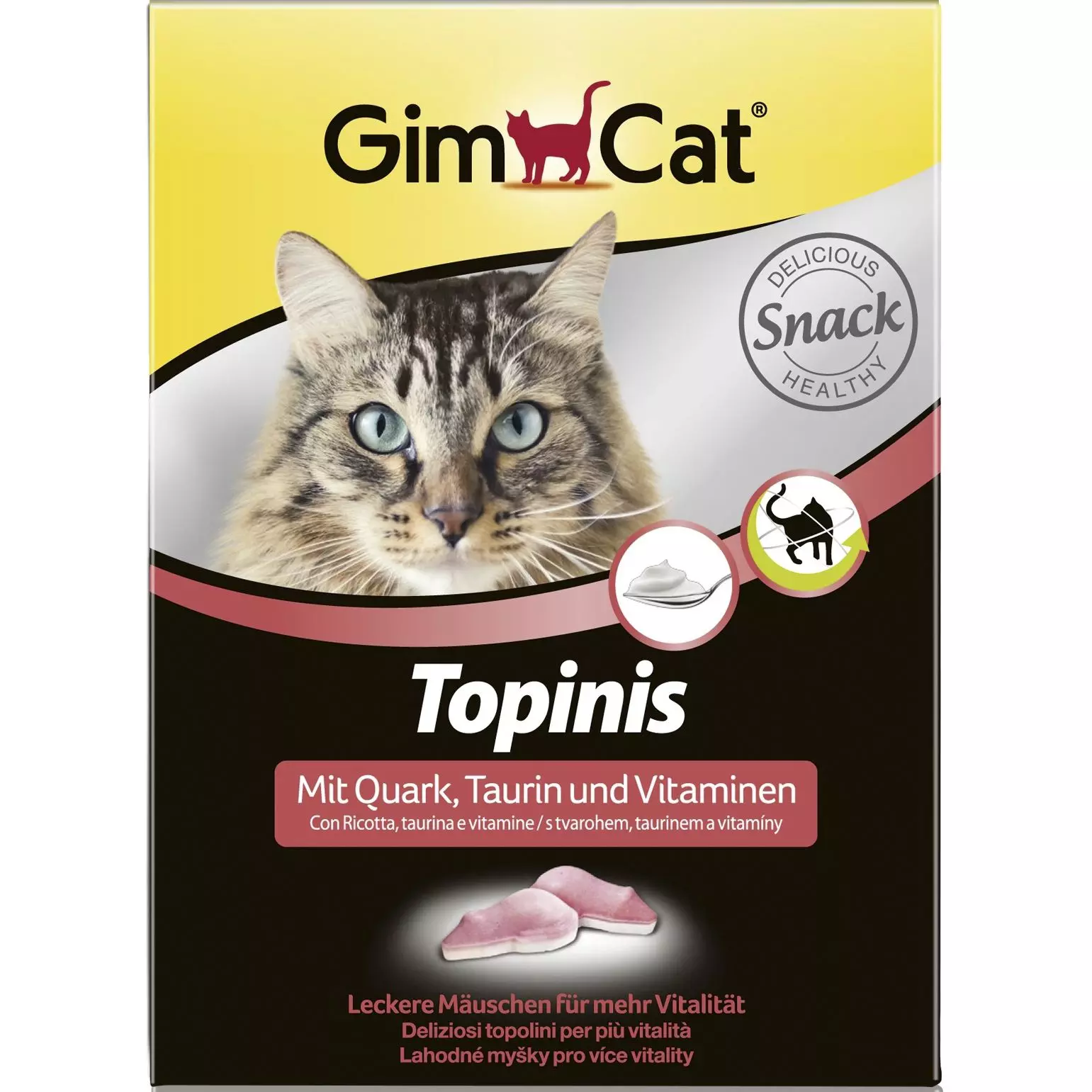 Витаминизированное лакомство для кошек Гимборн Топинис 85гр, мышки творог+таурин с ТГОС