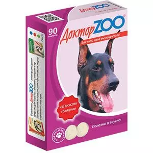 Лакомство мультивитаминное для собак ДокторZoo говядина 90 табл