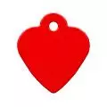 Адресник для собак Сердце малое красное, 26*29 мм, алюминий