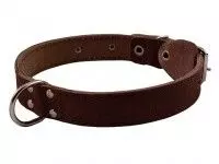 Ошейник для собак Каскад кожаный двойной с кольцом посередине 20 мм 27-35 см