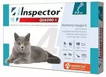 Капли от внешних и внутренних паразитов для кошек от 4кг Inspector 1 пипетка