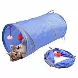 Тоннель для кошек Чистый Котик, синий, 50 см, нетканое полотно 