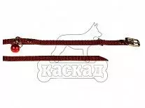 Ошейник для кошки Каскад Капрон с бубенчиком 12 мм*22-28 см