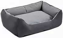 Лежак прямоугольный Дарэлл "Оксфорд №1", с подушкой, серый, 55х40х13 см, размер 550x400x130 мм
