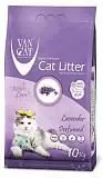 Комкующийся наполнитель для кошек Van Cat без пыли с ароматом Лаванды, пакет (Lavender) (10 кг.)
