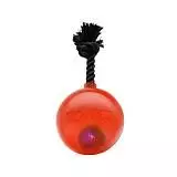 Игрушка для собак Хаген Бомбер Мяч светящийся с ручкой на веревке  оранжевый, 17 см