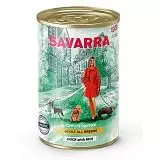 Консервы для взрослых собак SAVARRA Adult с уткой и рисом 395 г