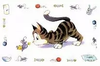 Коврик под миску для кошек Трикси 24544 Comic cat 44*28,5 см