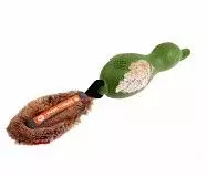 Игрушка для собак Гигви Утка с отключаемой пищалкой зеленая 18х7х6,5 см