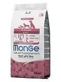 Сухой корм для собак всех пород Monge Dog Monoprotein All Breeds Beef and Rice говядина с рисом 2,5 кг