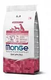 Сухой корм для щенков всех пород Monge Dog Monoprotein с говядиной и рисом 2,5 кг