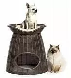 Домик BAMA PET для кошек PASHA 52х60х46/55h см, с подушечками, светло-коричневый/бежевый