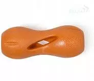 Игрушка для собак Zogoflex Гантеля под лакомства Qwizl L оранжевая 17*7 см