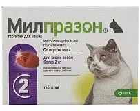 Антигельминтный препарат для кошек более 2 кг KRKA Милпразон 2*16/40 мг