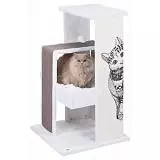 Домик для кошки Трикси Maria белый/серый 101 см