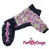 Дождевик для собак ForMyDogs Цветы 474/3SS-2020M для девочек, сиреневый, C2