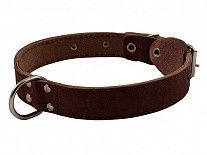 Ошейник для собак Каскад кожаный двойной с кольцом посередине 20 мм 31-39 см