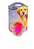 Игрушка для собак Papillon "Плетеный мячик с пластиковым кольцом", 8 см