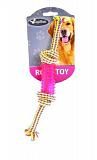 Игрушка для собак Papillon "Плетеная веревка с пластиковой гантелькой", 24 см
