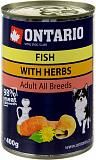 Консервы для собак мелких пород Ontario рыбное ассорти 400г