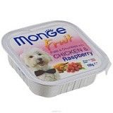 Консервы для собак Monge Dog fruit курица/малина 100 г