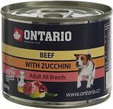 Консервы для собак мелких пород Ontario говядина и цуккини 200г