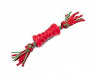 Игрушка для собак Triol New Year "Гантелька с плетеной веревкой", термопластичная резина, 90/270 мм