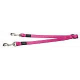 Ремень-сворка для двух собак Rogz DOUBLE SPLIT LEAD серия "Utility", размер L, ширина 20 мм, розовый