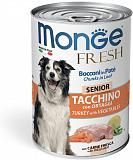 Консервы для пожилых собак Monge Dog мясной рулет, индейка с овощами 400г